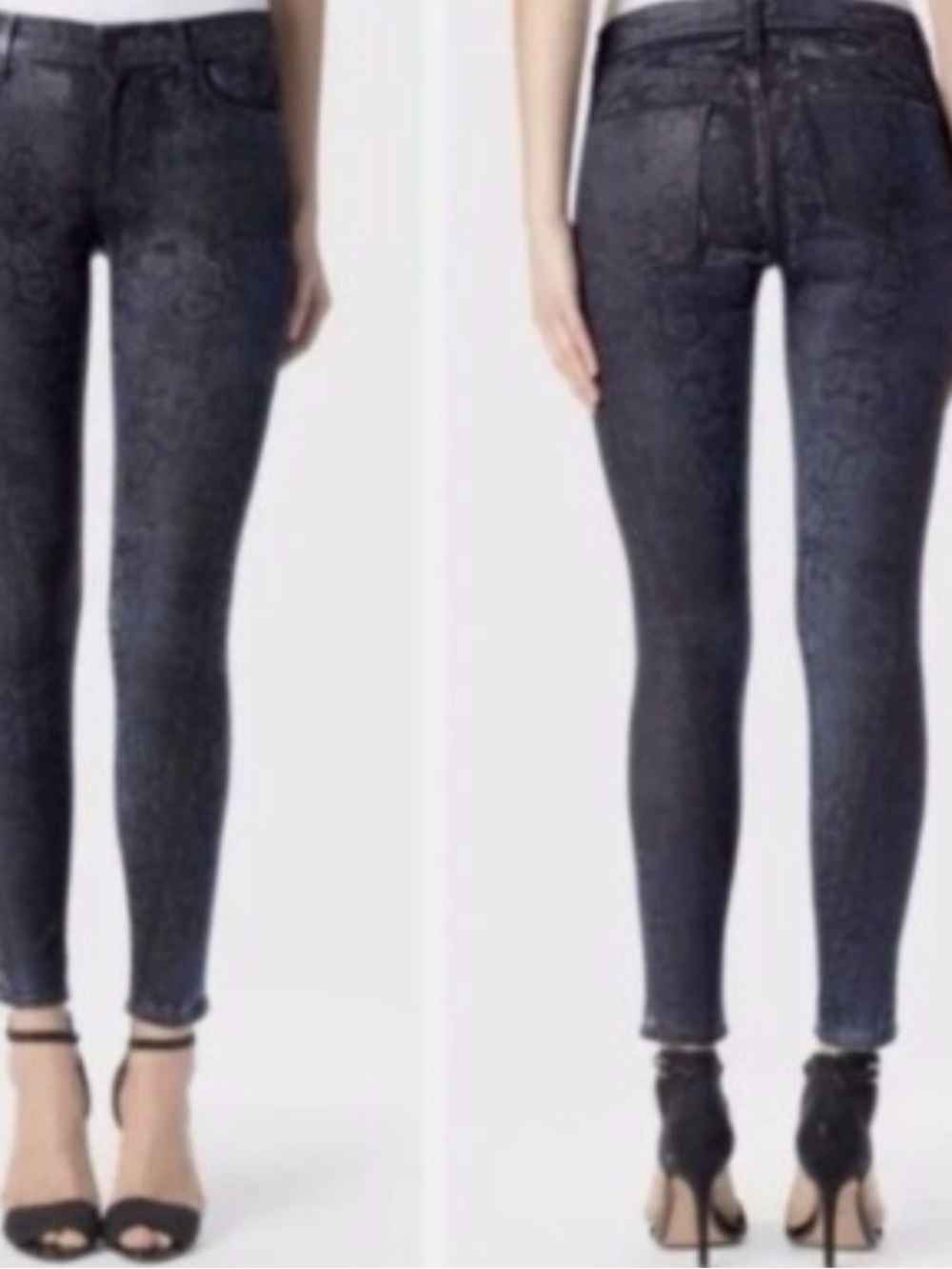 Hudson Jeans Women’s Skinny Jeans - dark blue snake Print